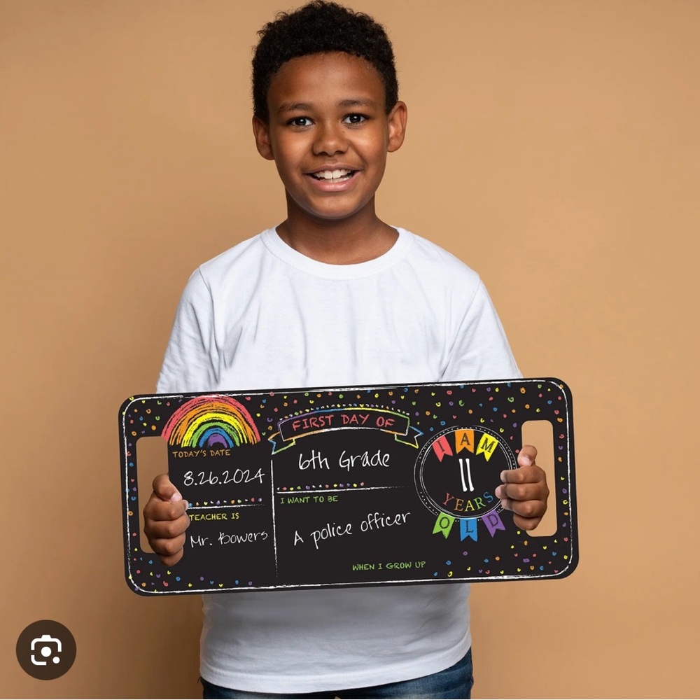 RoomMates Last or First Day of School Rainbow Double-Sided Chalkboard-